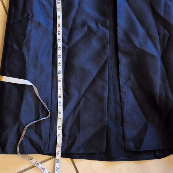 NWT Alfred Sung Off-The-shoulder Cuff Trumpet Gown Slit Midnight Navy Blue 6 - Picture 12 of 13